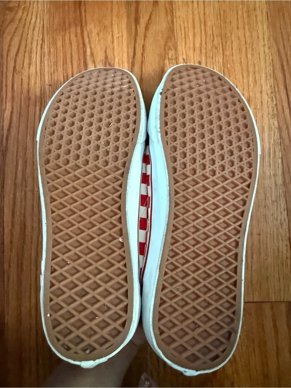VANS Off The Wall Red Cream Checkerboard Lace-Up Skater Shoes Sneakers Mens 11.5